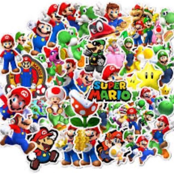 LOT of 100 Random Vinyl Super Mario Stickers - Picture 3 of 9